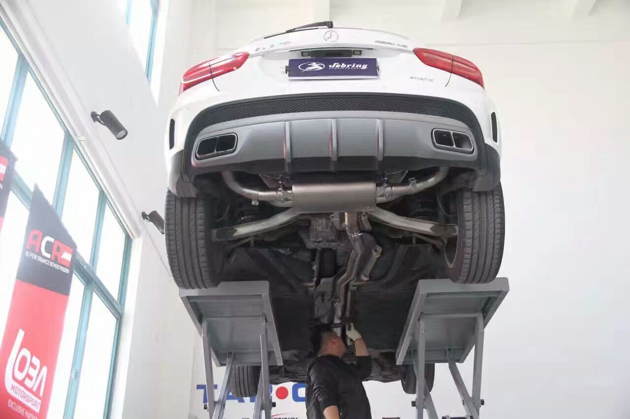 奔驰GLA45改装奥地利Sebring中尾段双边单出阀门排气