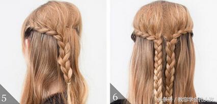 扎几款小清新头发中长教程,盘发神器花苞头的扎法教程