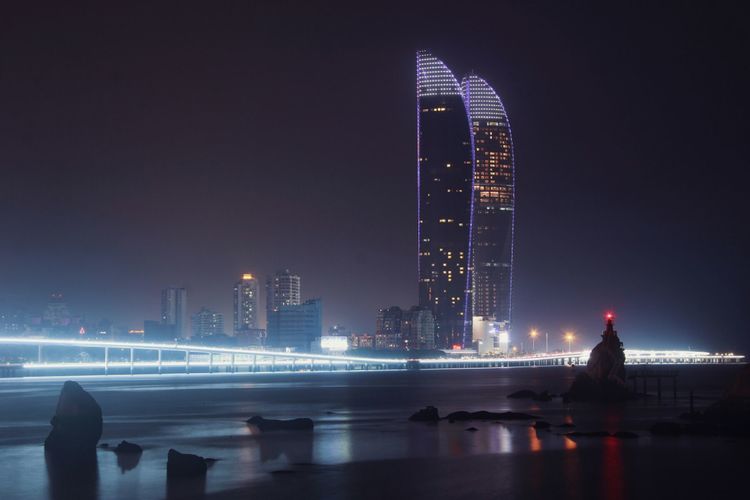 云上厦门看厦门夜景,海上看厦门