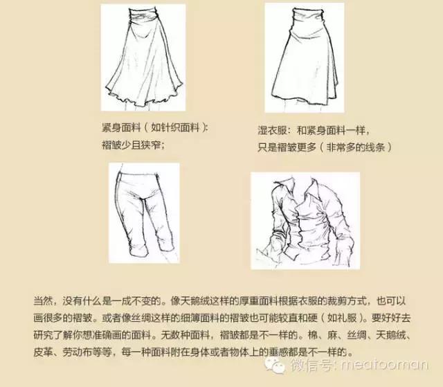 褶皱衣服的画法,古风衣服褶皱画法