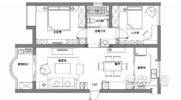 恒大世纪广场79平小户型装修,济南恒大装修效果图三室