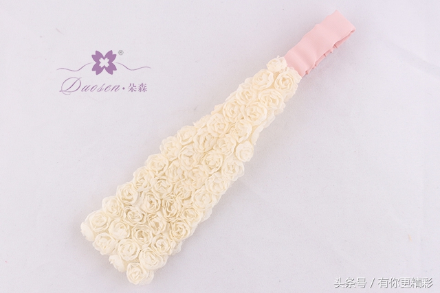 立体玫瑰花网纱面料,植绒玫瑰花材料包批发工厂