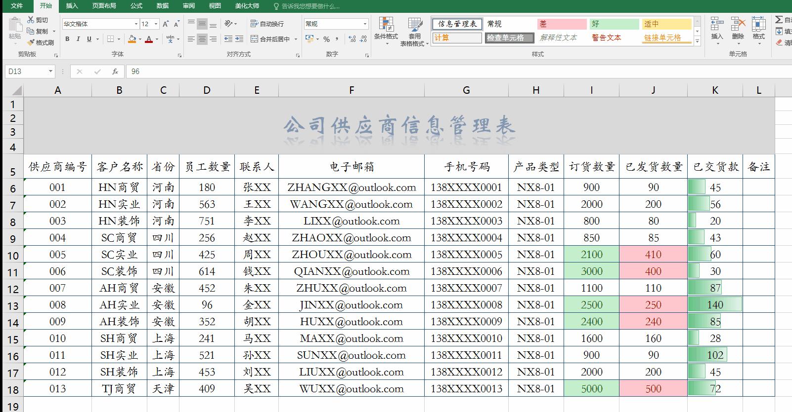 excel套用格式快速美化工作表,excel各种表格格式的制作教程