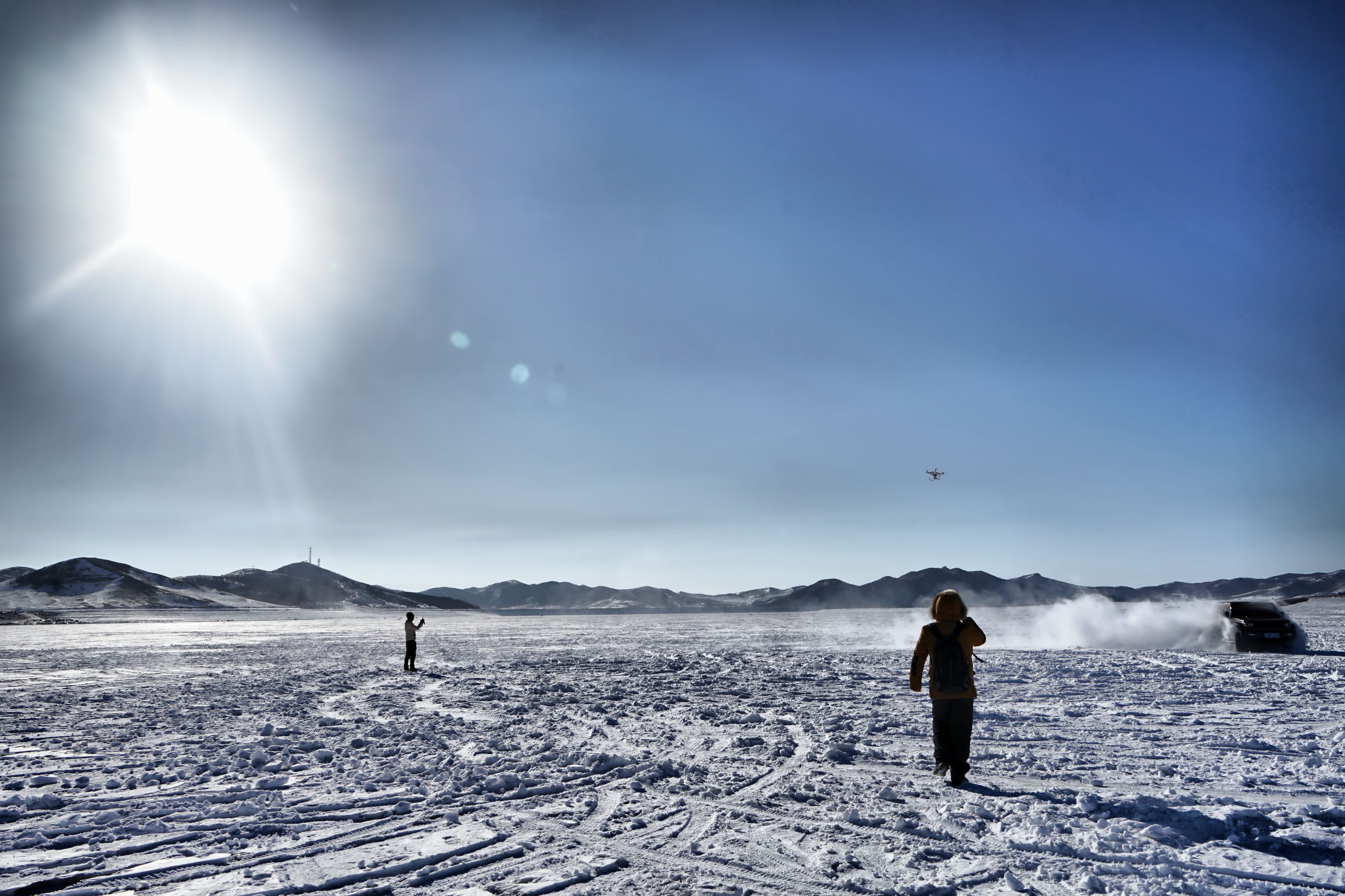 穿越内蒙古大草原雪景,来内蒙古大草原看雪