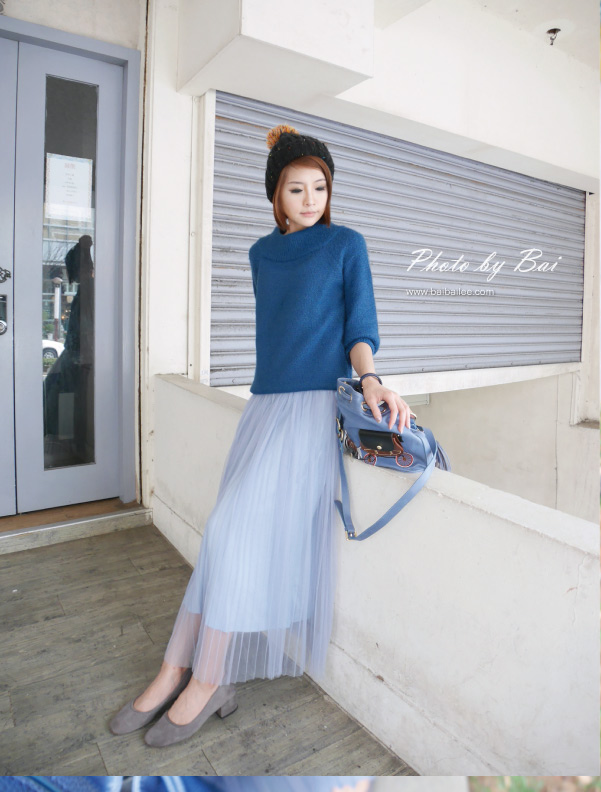 秋冬粉纱裙穿搭,穿搭春天的裙子