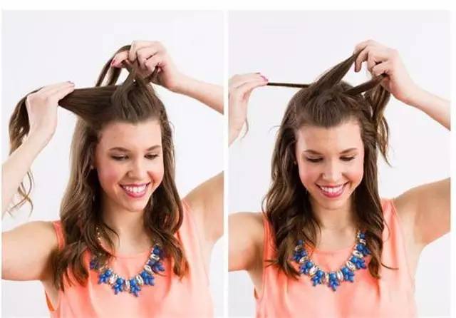 鱼尾辫教程慢动作中长发,鱼尾辫半披发