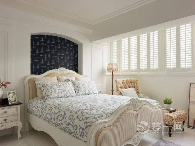 清新海洋风绍兴金色丽都小区123平三居室地中海风格装修案例