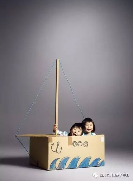 彩泥儿童简单手工轮船,幼儿园纸皮海盗船手工