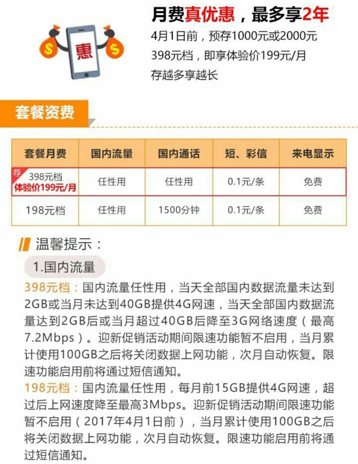 无限流量套餐40g高速流量,联通包月无限流量套餐