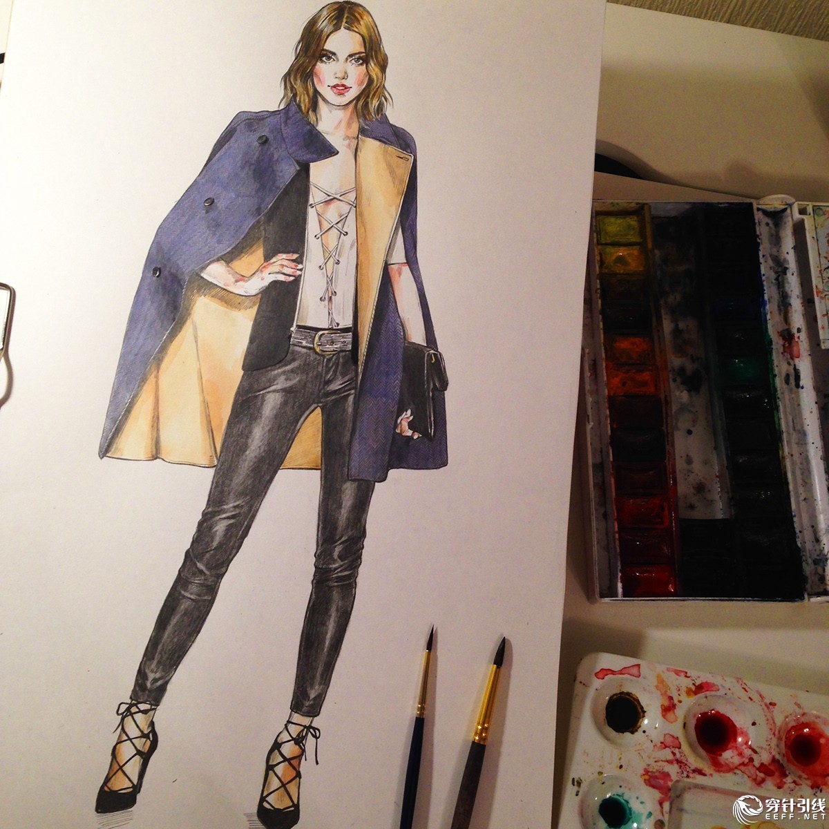 服装设计手绘时装,手绘时尚潮流服装