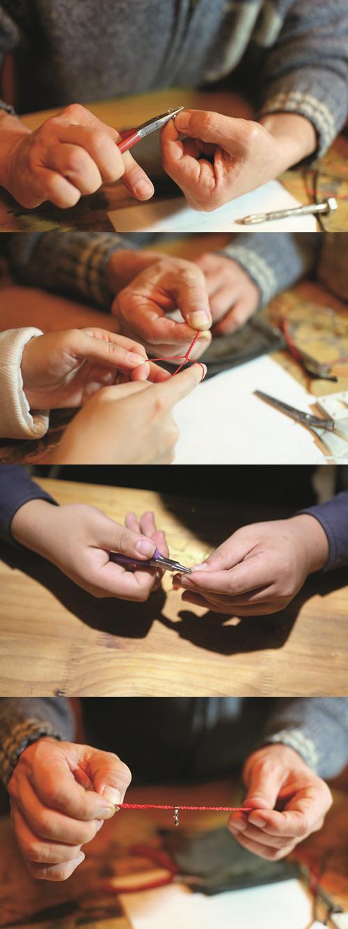 好运红绳手链编法,新年红绳手链