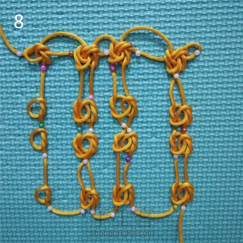 幻彩绳结编织,手绳编织平结双色