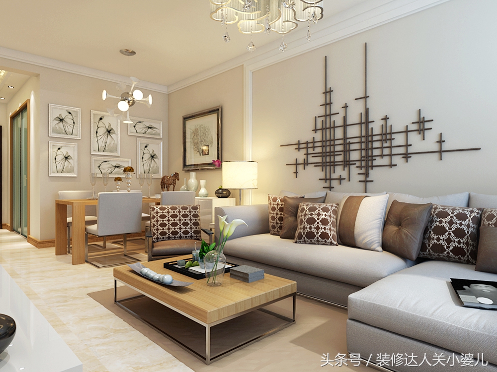 室内设计的效果图现代简约家装,中航三室一厅装修效果图