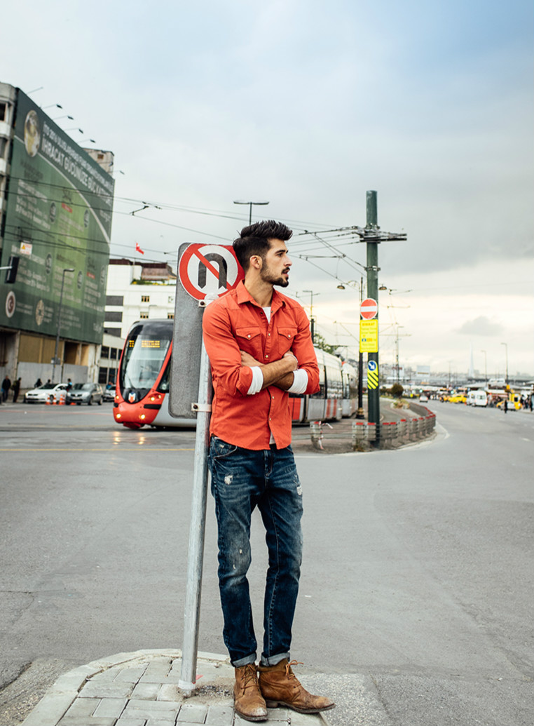 衬衫潮流穿搭男生学生党,牛仔衬衫穿出男朋友风
