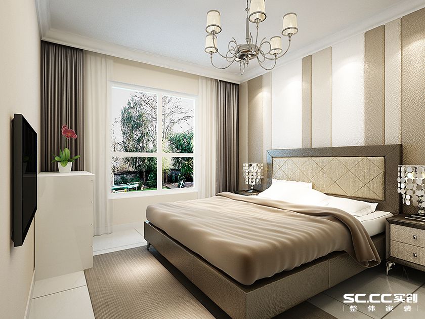 青岛海尔玫瑰兰庭公寓,120平方米欧式简约装修风格