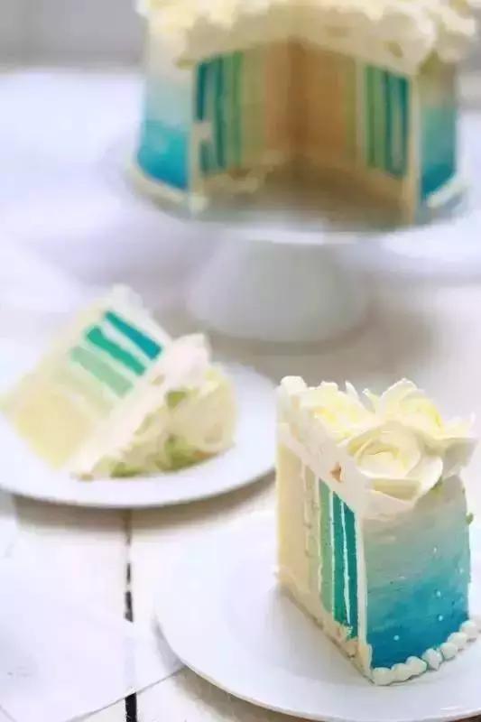 生日蛋糕由紫到蓝渐变色,生日蛋糕渐变色玫瑰花教程