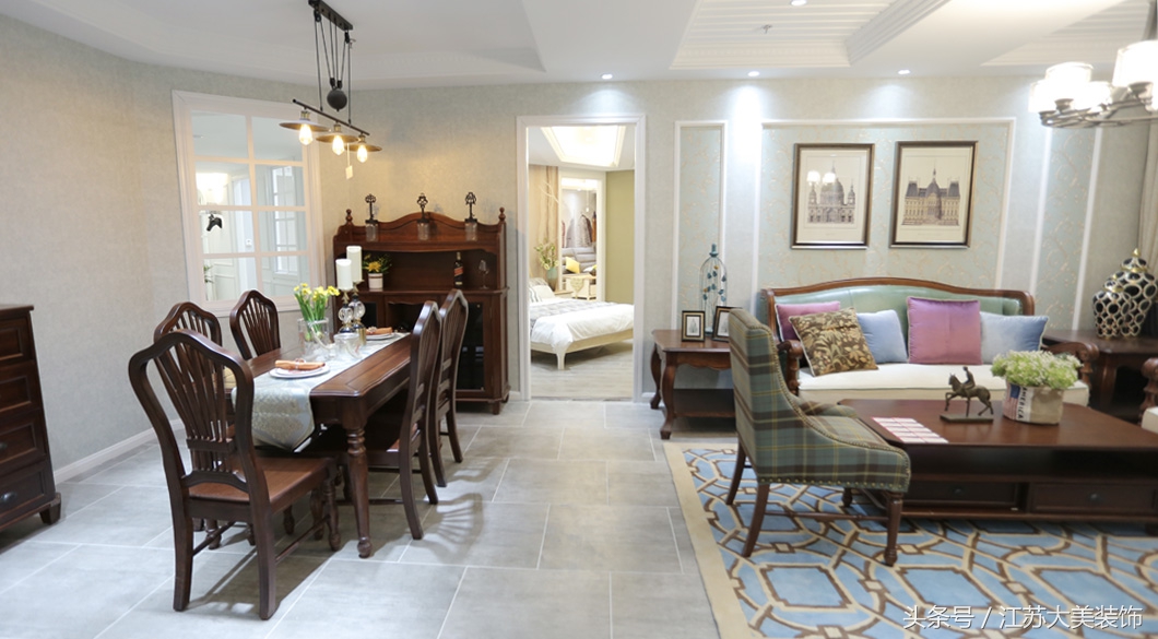 徐州美式轻奢风格装修效果图,徐州10万装修120平效果图