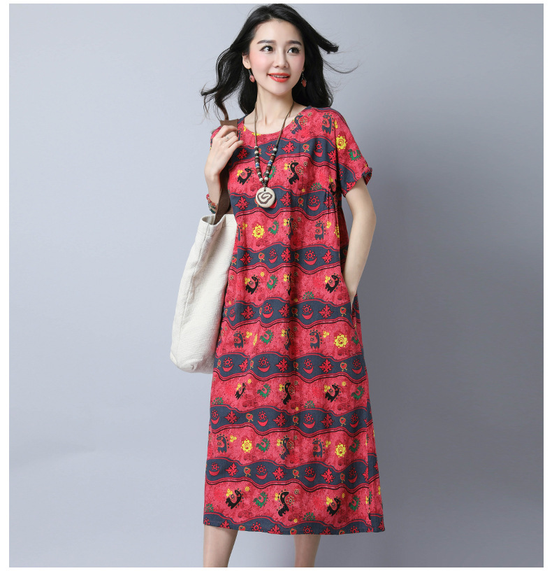 充满韵味，让人向往的民族风棉麻长裙