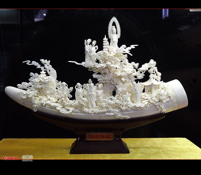 广州牙雕著名作品,极品传神古朴牙雕