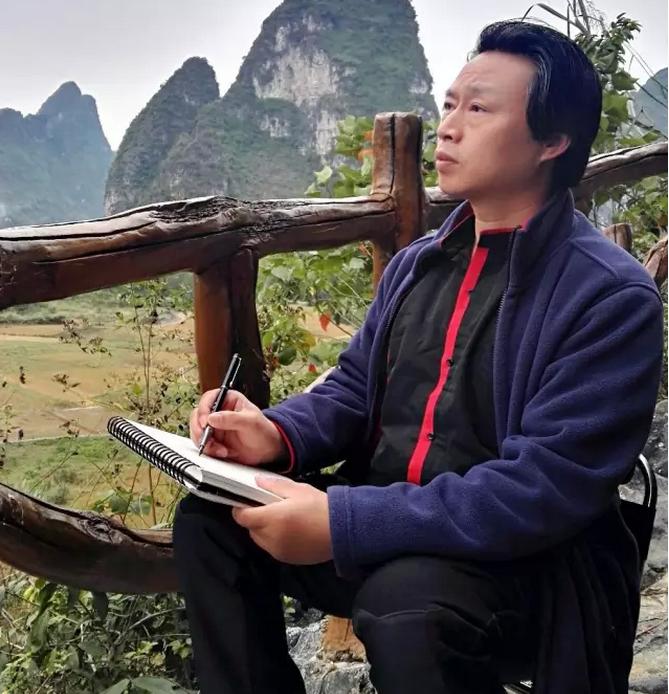 曾刚彩墨山水画技法60分钟视频,曾刚彩墨山水构图示范