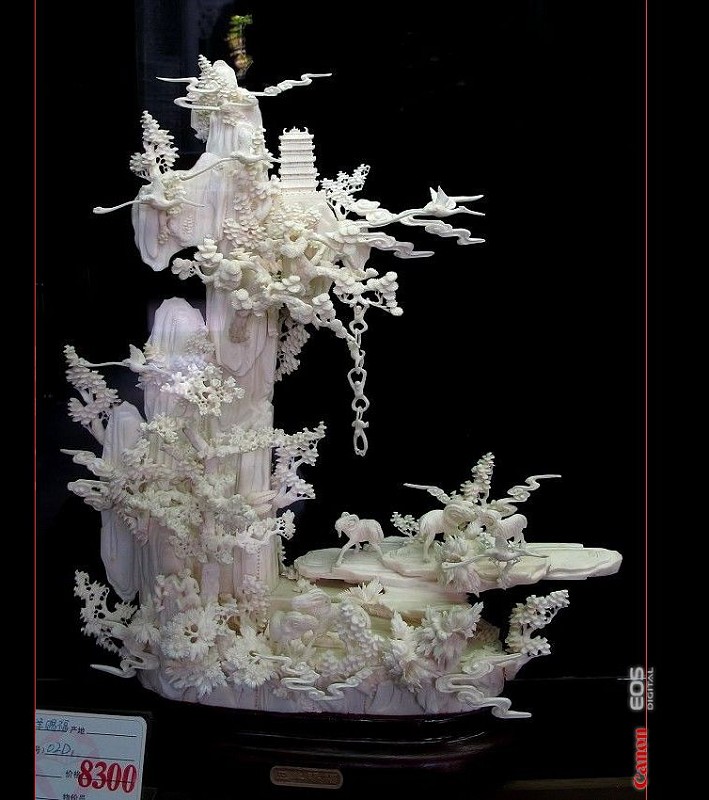 广州牙雕著名作品,极品传神古朴牙雕