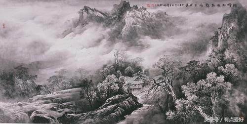 曾刚彩墨山水画丛树的画法教程,曾刚彩墨山水画技法云的画法