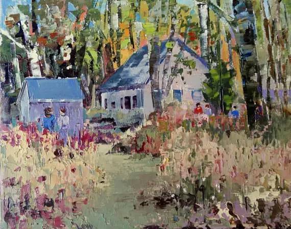 美国画家詹姆斯雷诺兹风景油画,伊万特利法恩油画作品