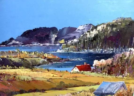 美国画家詹姆斯雷诺兹风景油画,伊万特利法恩油画作品