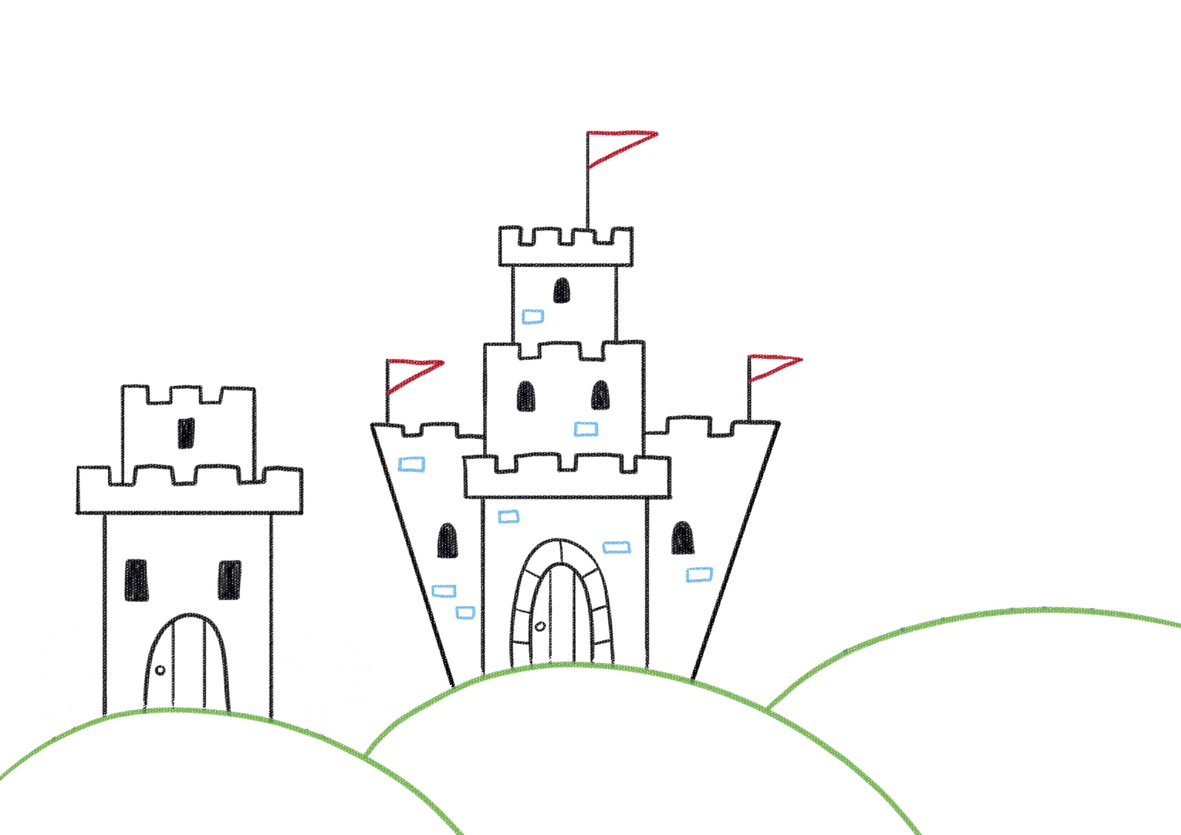 简单的画城堡的方法,画城堡简单漂亮六年级一等奖