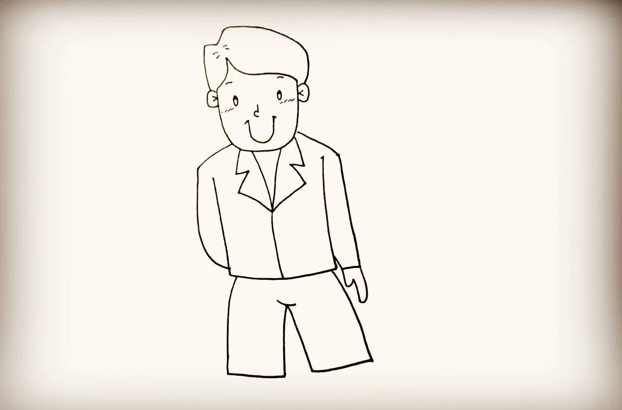 简笔画爸爸教程幼儿园,爸爸工作简笔画