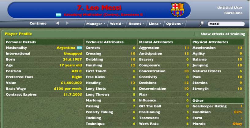 梅西生涯转折点,梅西传奇生涯开端