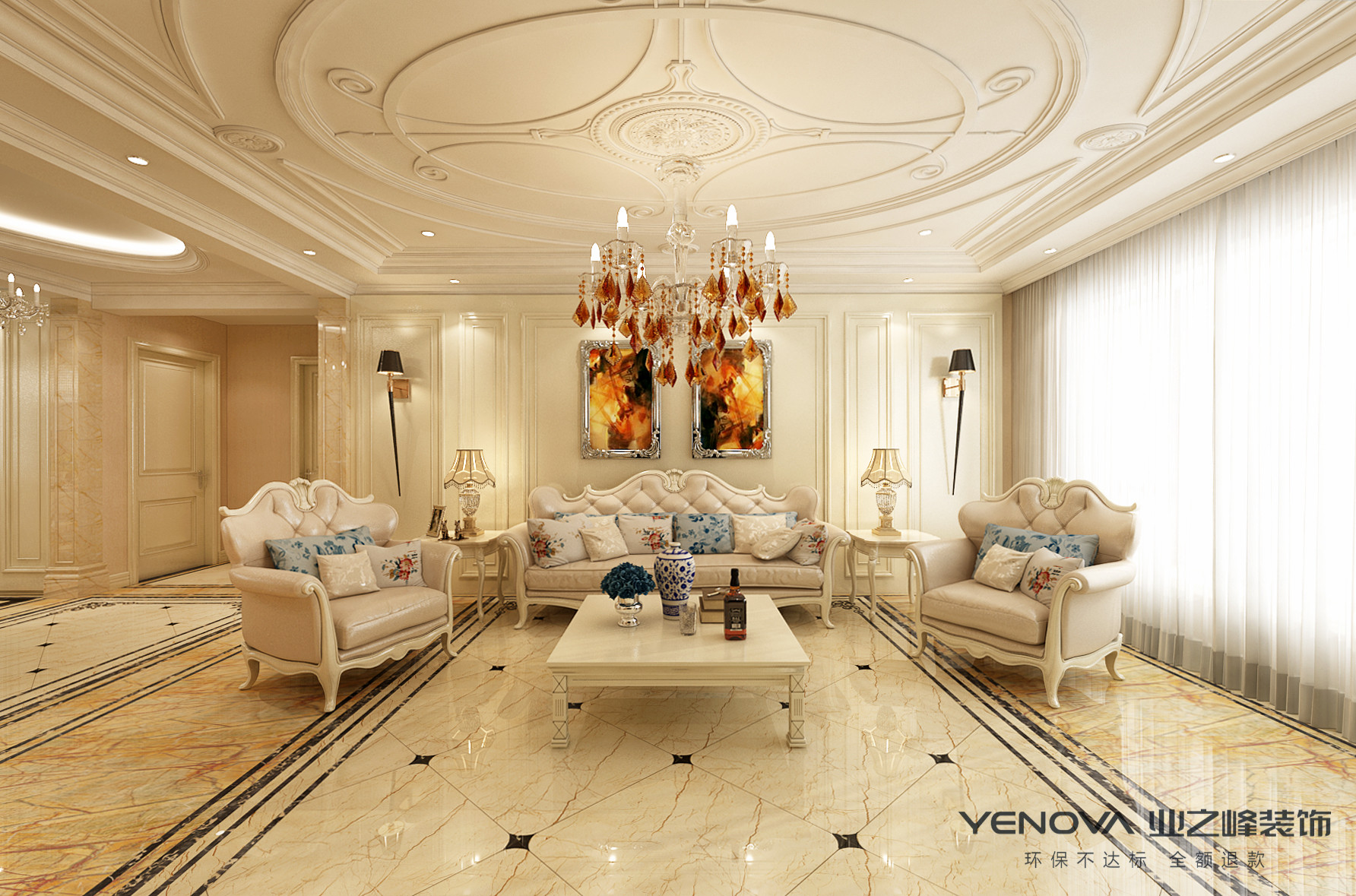 15万装修全屋欧式风格图,8万元60平米装修效果图