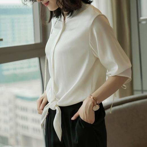 50岁女士气质套装高端穿搭,40岁正宗真丝上衣内搭