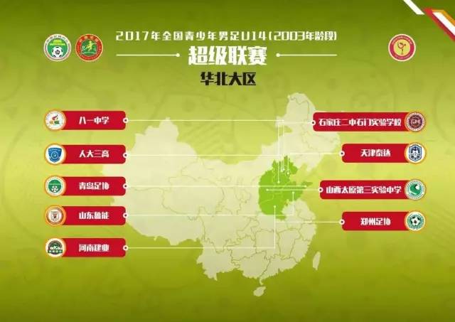 华南地区2019u14青超联赛,u14青超华北