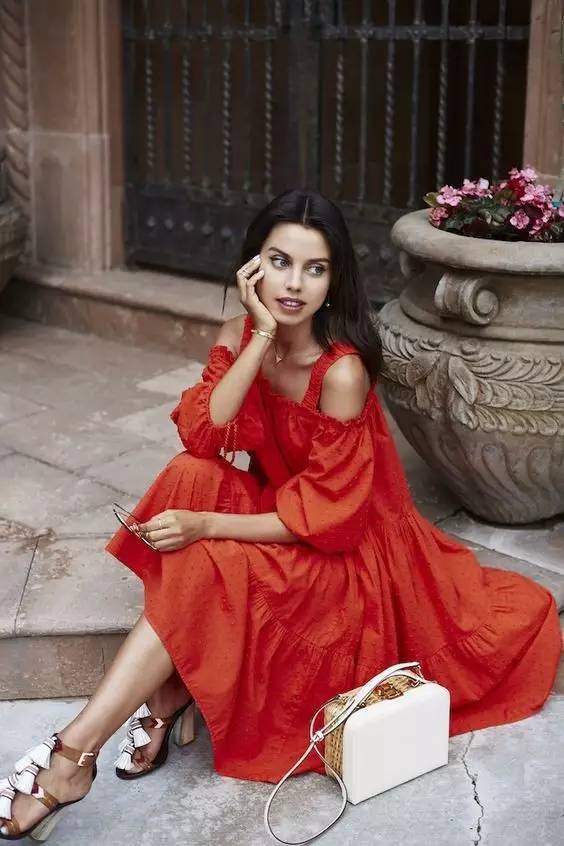 夏季仙女一字肩,一字肩夏季仙女