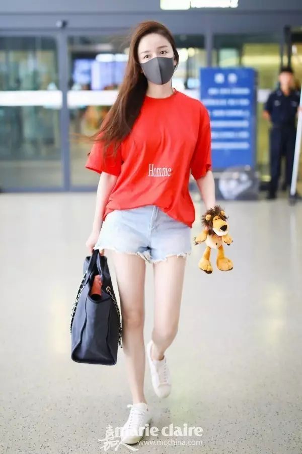 明星同款短袖t恤女杨幂,潮牌t恤女款杨幂同款条纹