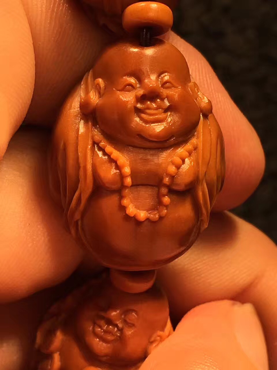 橄榄核纯手工核雕关公,纯手工橄榄核核雕