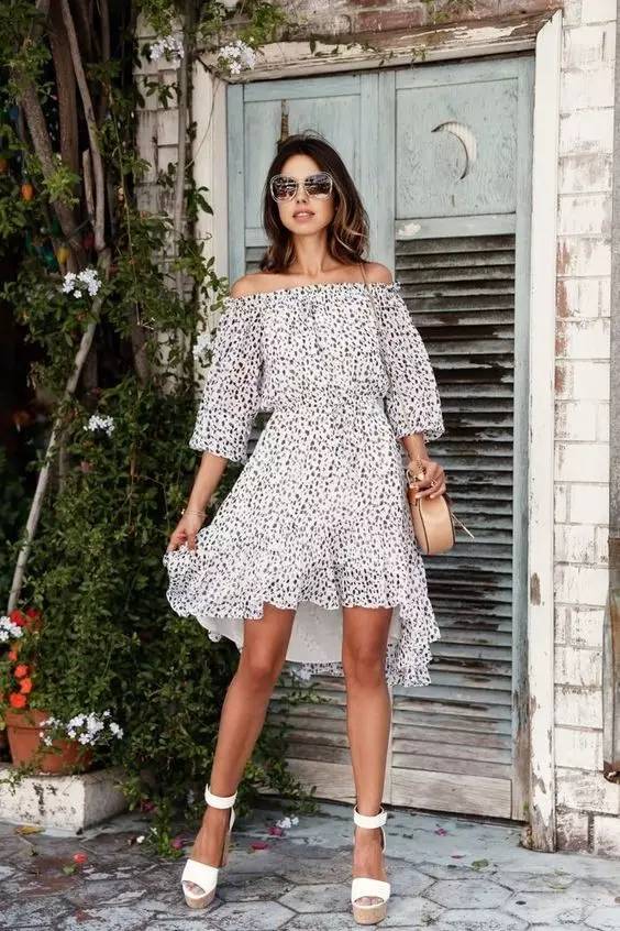 夏季仙女一字肩,一字肩夏季仙女