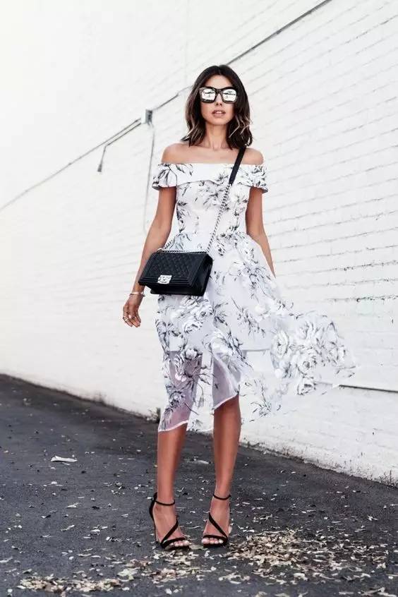 夏季仙女一字肩,一字肩夏季仙女