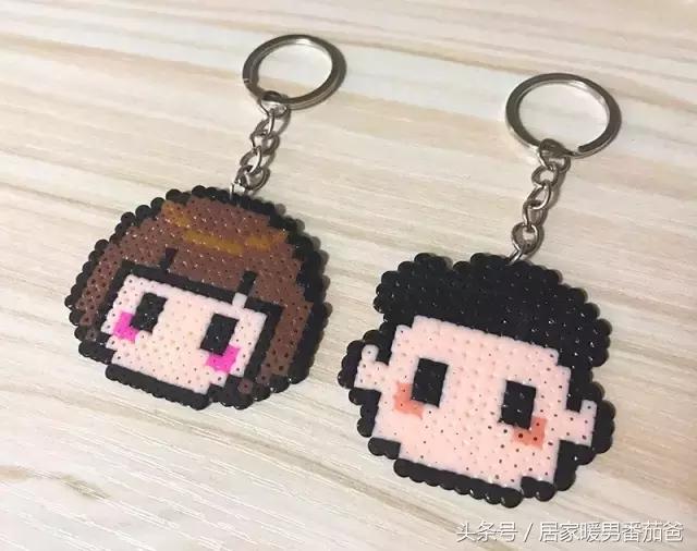 大家一起做手工,拼豆豆简单作品