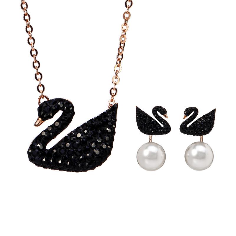 时尚项链小天鹅玉,金色小天鹅项链