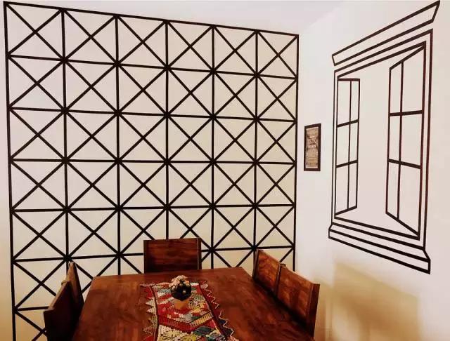 装饰胶带创意用法,胶带纸装饰墙壁