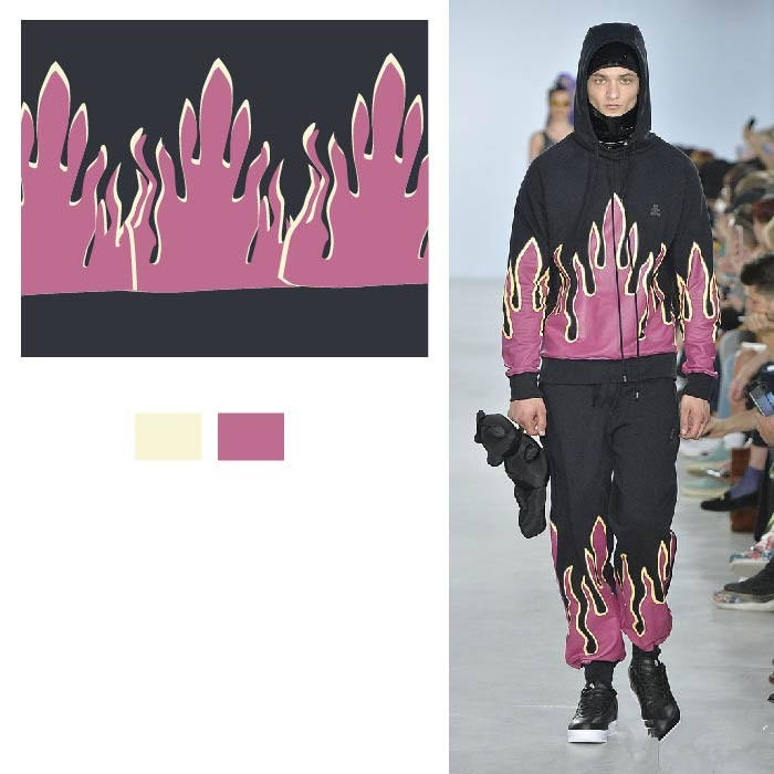 秀场系列服装配色效果图,彩色印花时尚秀图片高清