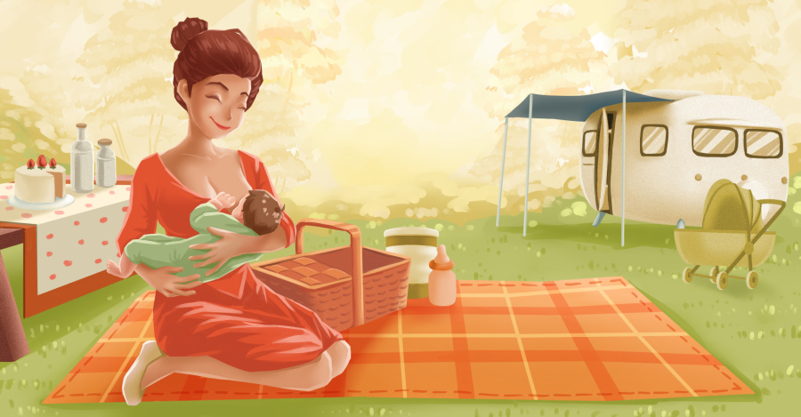 母乳喂养乳房上有小红点,纯母乳喂养一年后乳房的变化