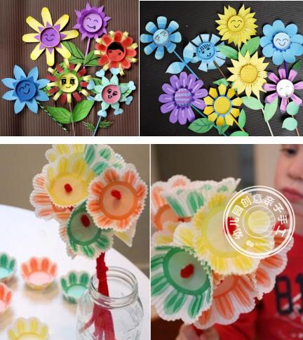 瓶子花朵手工制作幼儿园,瓶子创意花手工幼儿园