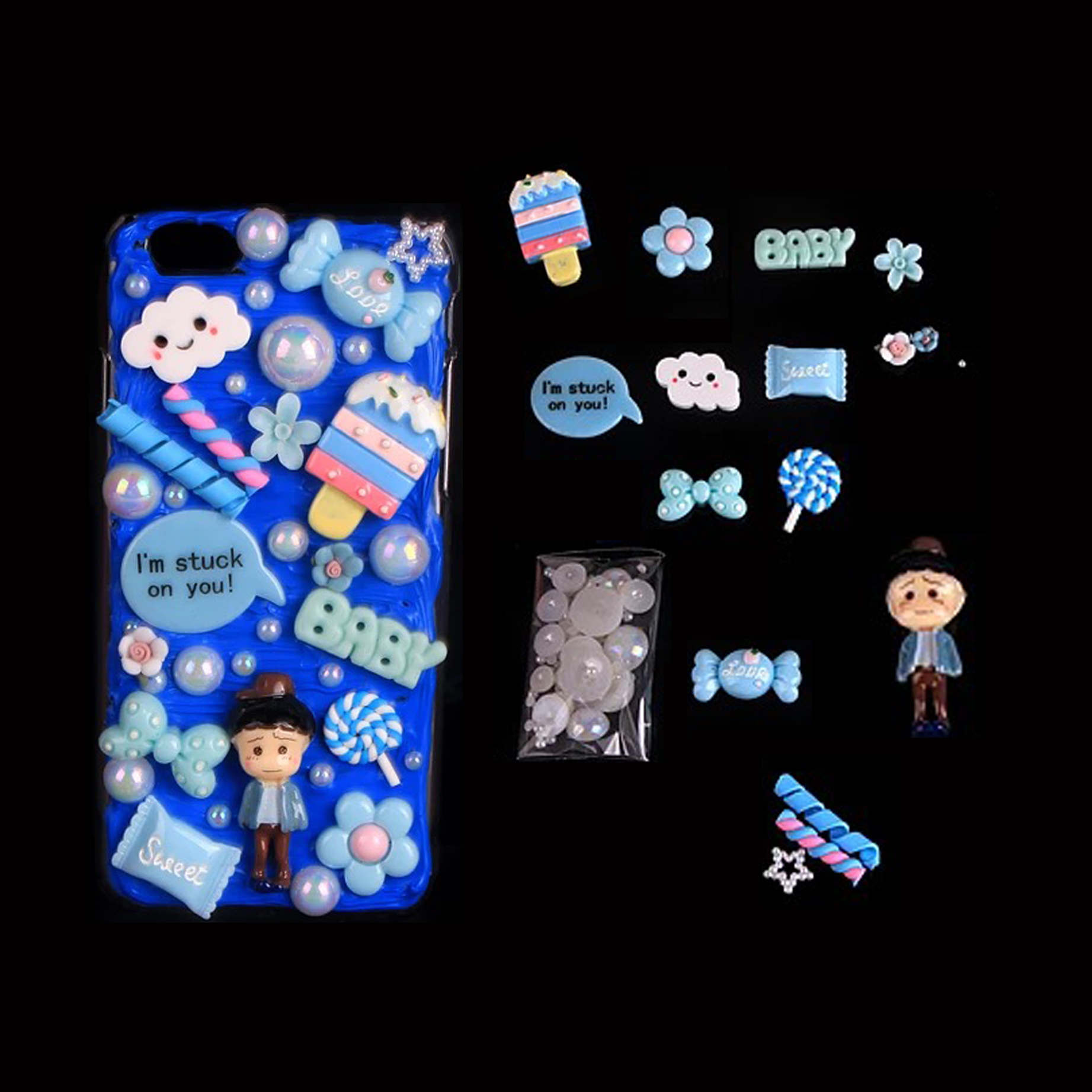 奶油诱惑,奶油胶手机壳diy闺蜜款