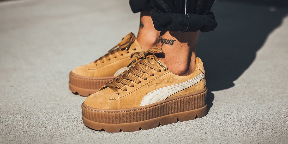 彪马松糕鞋蕾哈娜穿起来,蕾哈娜彪马联名紫色鞋子穿搭