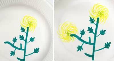 一次性纸盘梅兰竹菊,幼儿纸盘手工梅兰竹菊