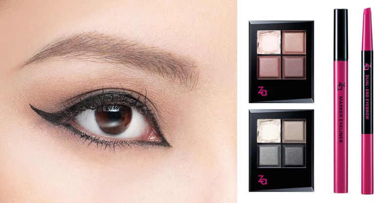 粉色眼影双重奏，用眼眉色调+线条决定时尚表情！