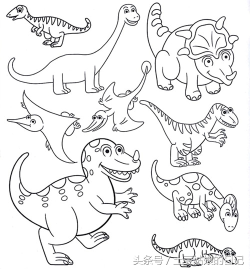 土豆姑娘的日记027-简笔画之森林里的动物朋友们3(蜗牛恐龙)